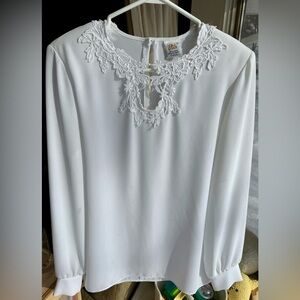 Vintage Made in Canada Elegant White Lace Blouse